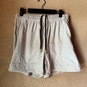 White Athletic Shorts with Elastic Waistband